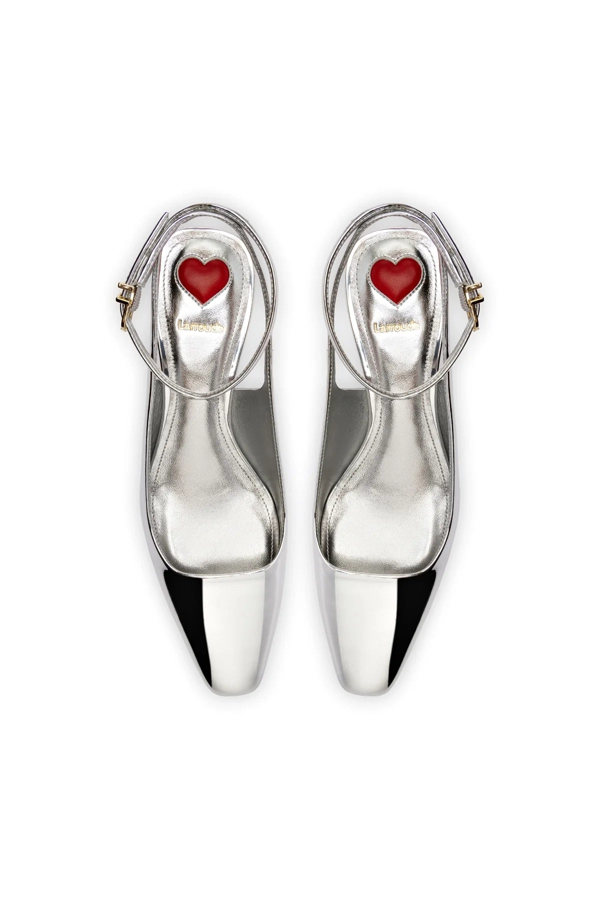 Larroude Amal Pump In Silver Specchio