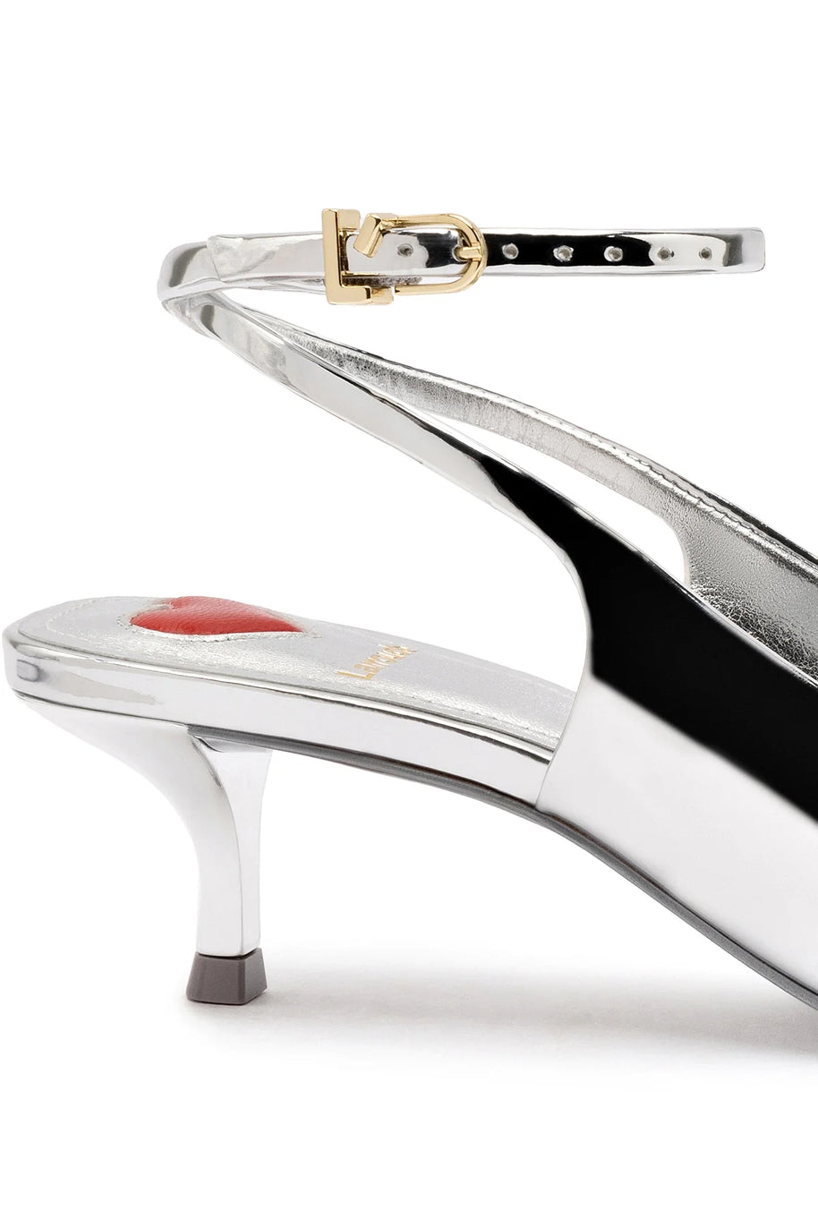 Larroude Amal Pump In Silver Specchio