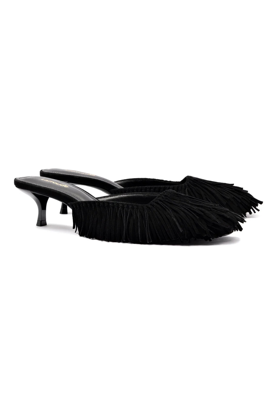 Larroude Sienna Mule In Black Suede