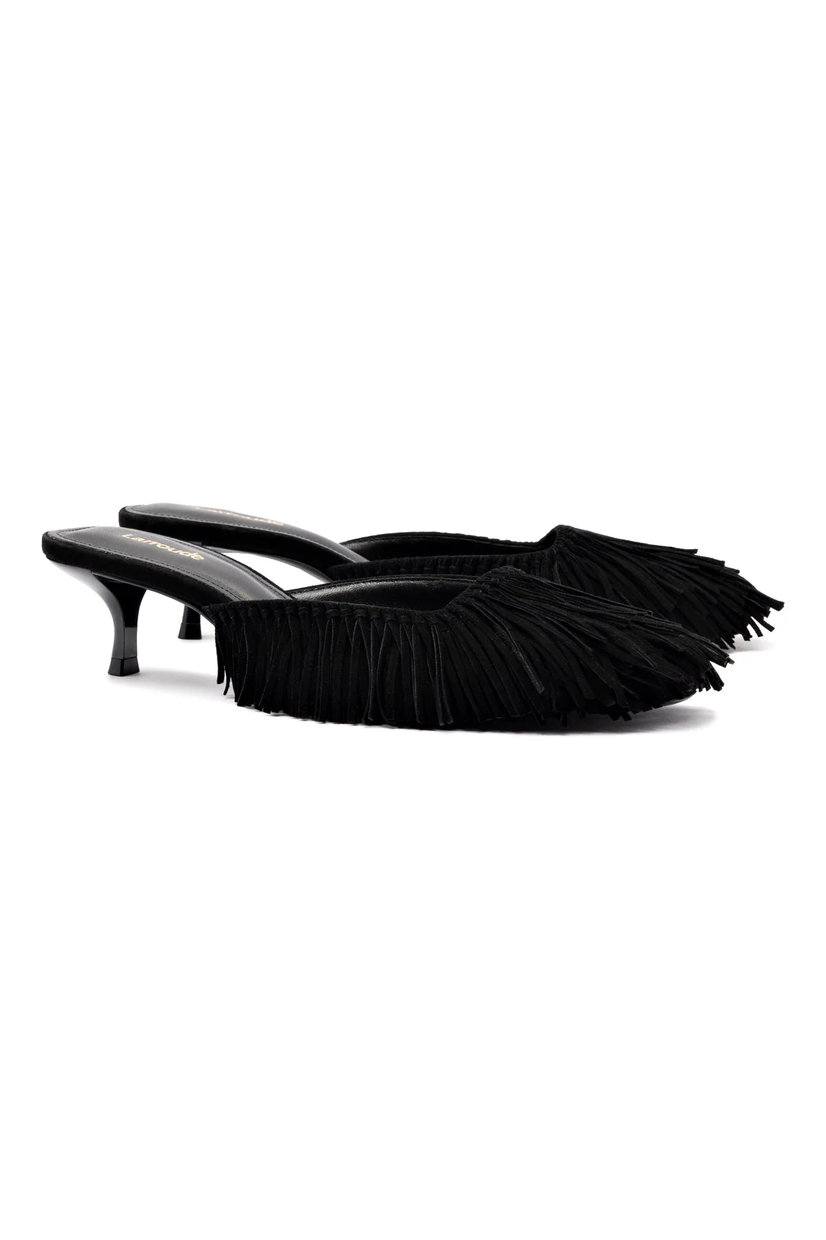 Larroude Sienna Mule In Black Suede