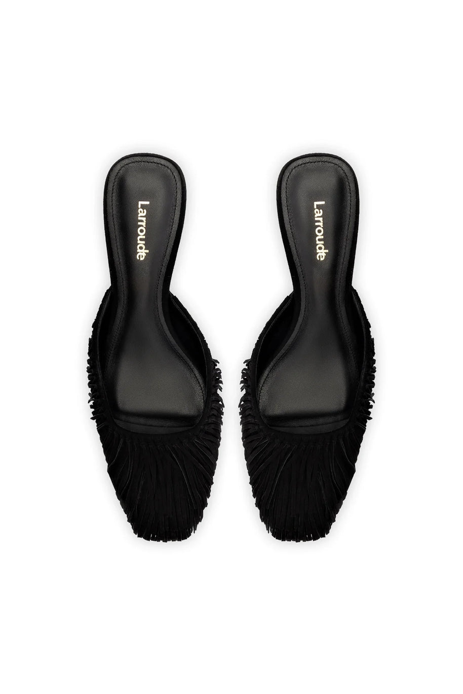 Larroude Sienna Mule In Black Suede