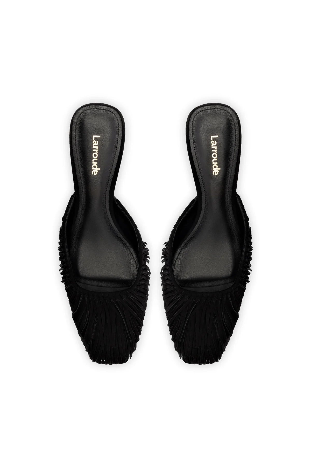 Larroude Sienna Mule In Black Suede
