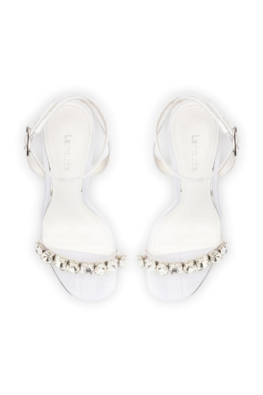 Larroude Calypso Sandal In White Fabric