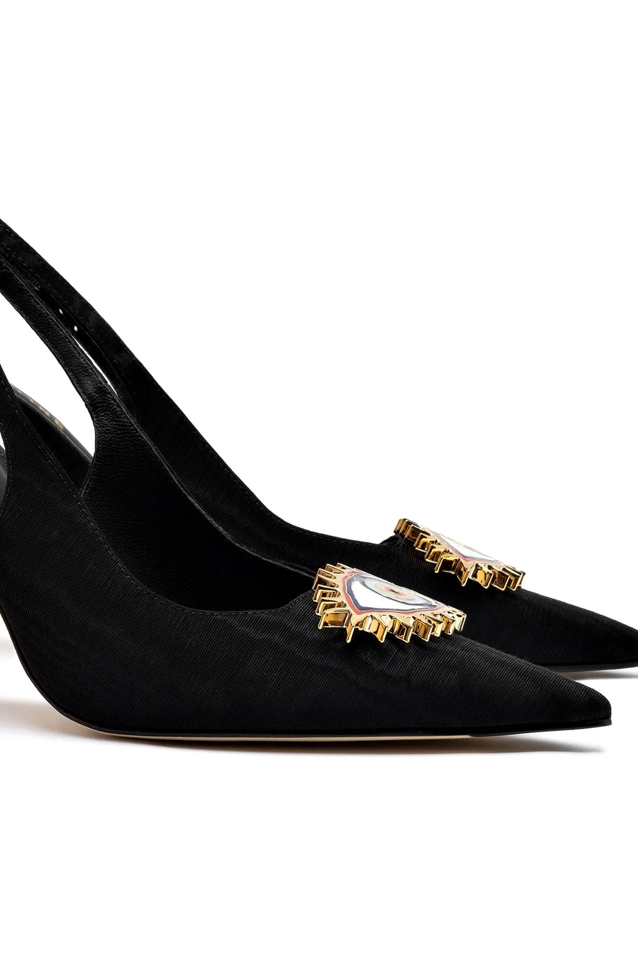 Larroudé X Libertine Eye Pump Hi In Black Fabric