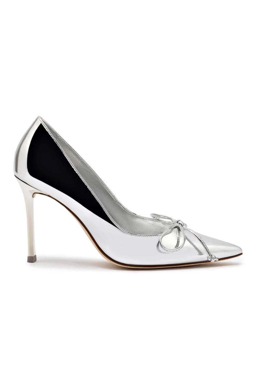Larroude Linda Pump In Silver Specchio
