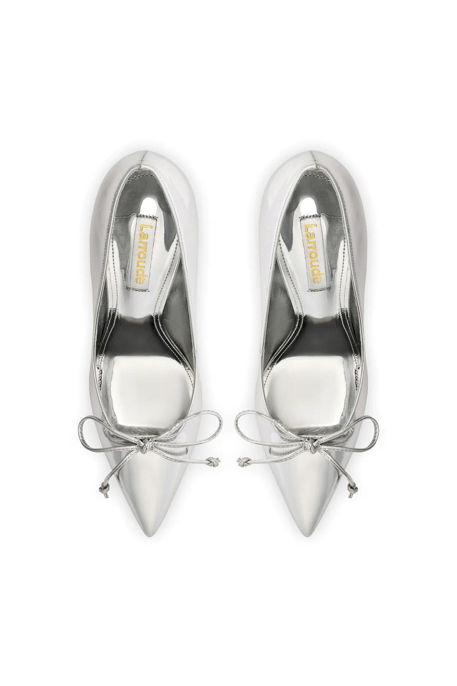 Larroude Linda Pump In Silver Specchio