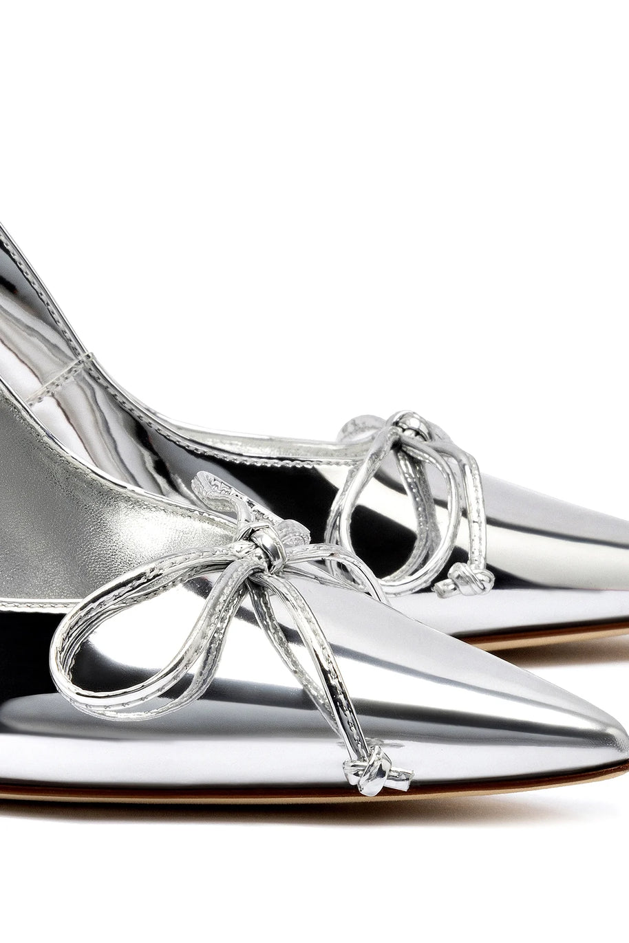 Larroude Linda Pump In Silver Specchio