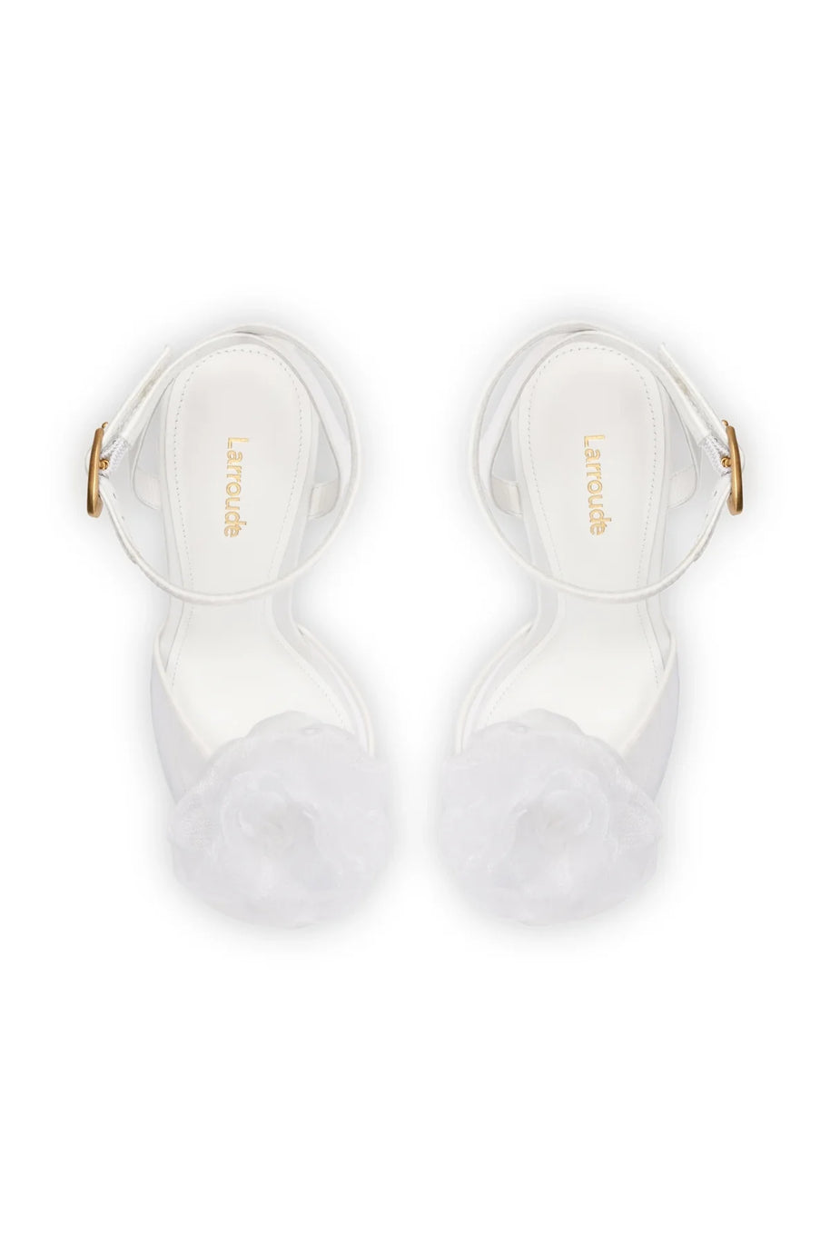 Larroude Salma Platform Sandal In White Satin