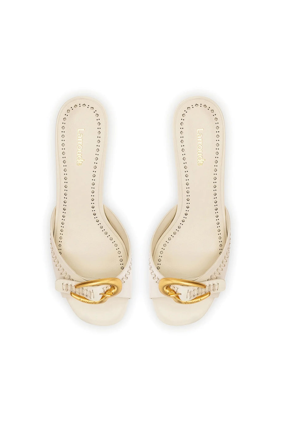 Larroude Verona Mule In Ivory Leather