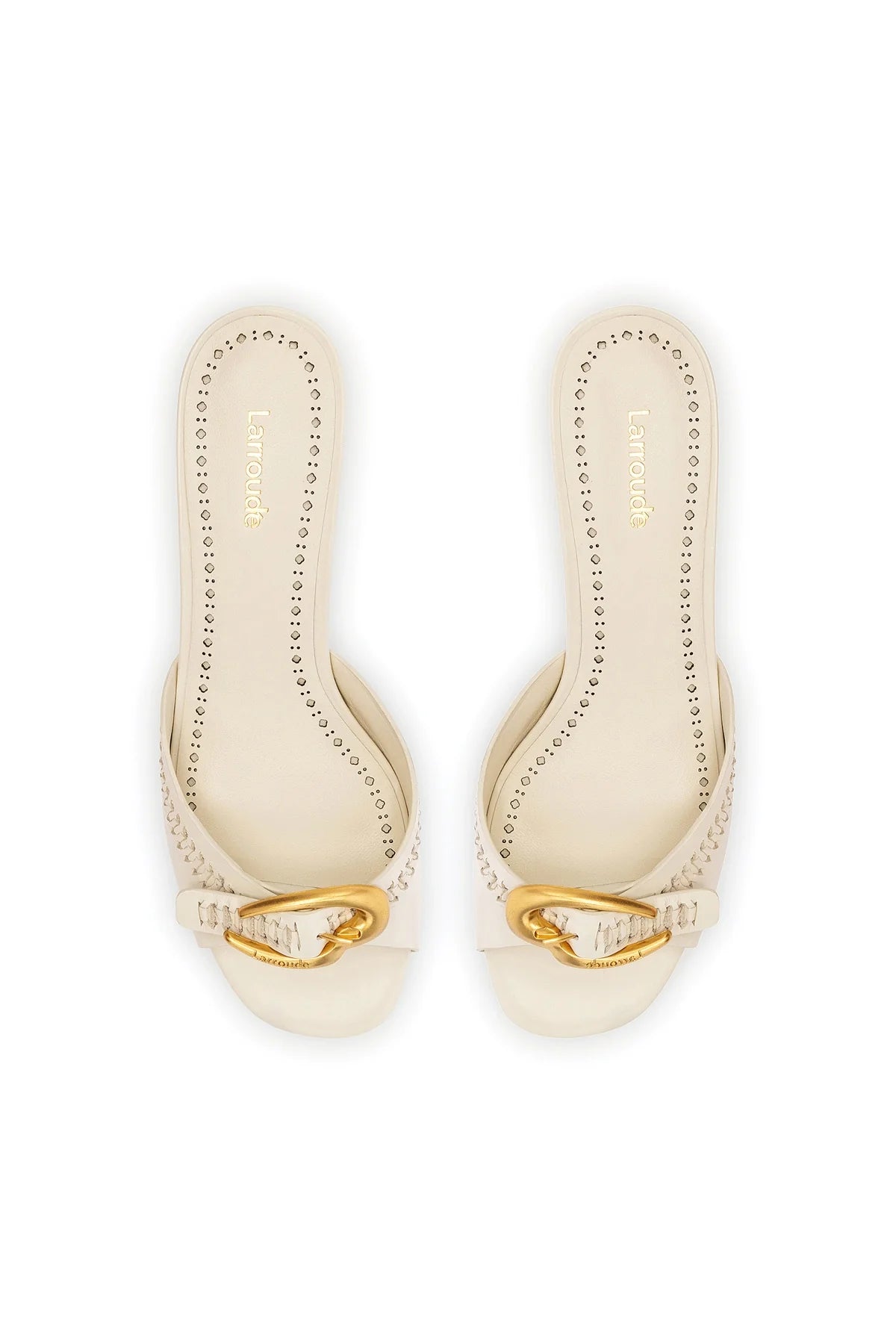 Larroude Verona Mule In Ivory Leather