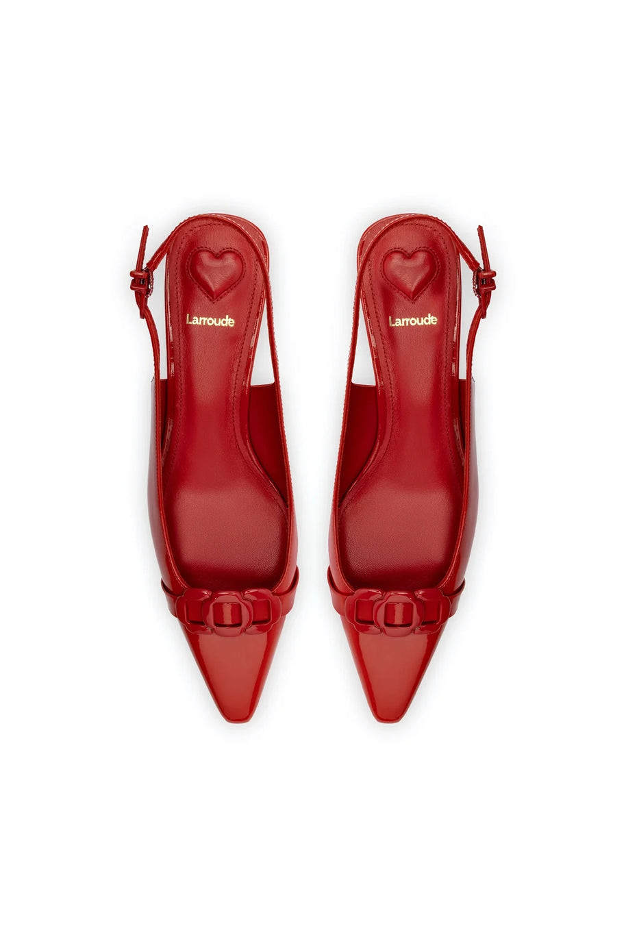 Larroude Franca Pump In Scarlet Patent Leather