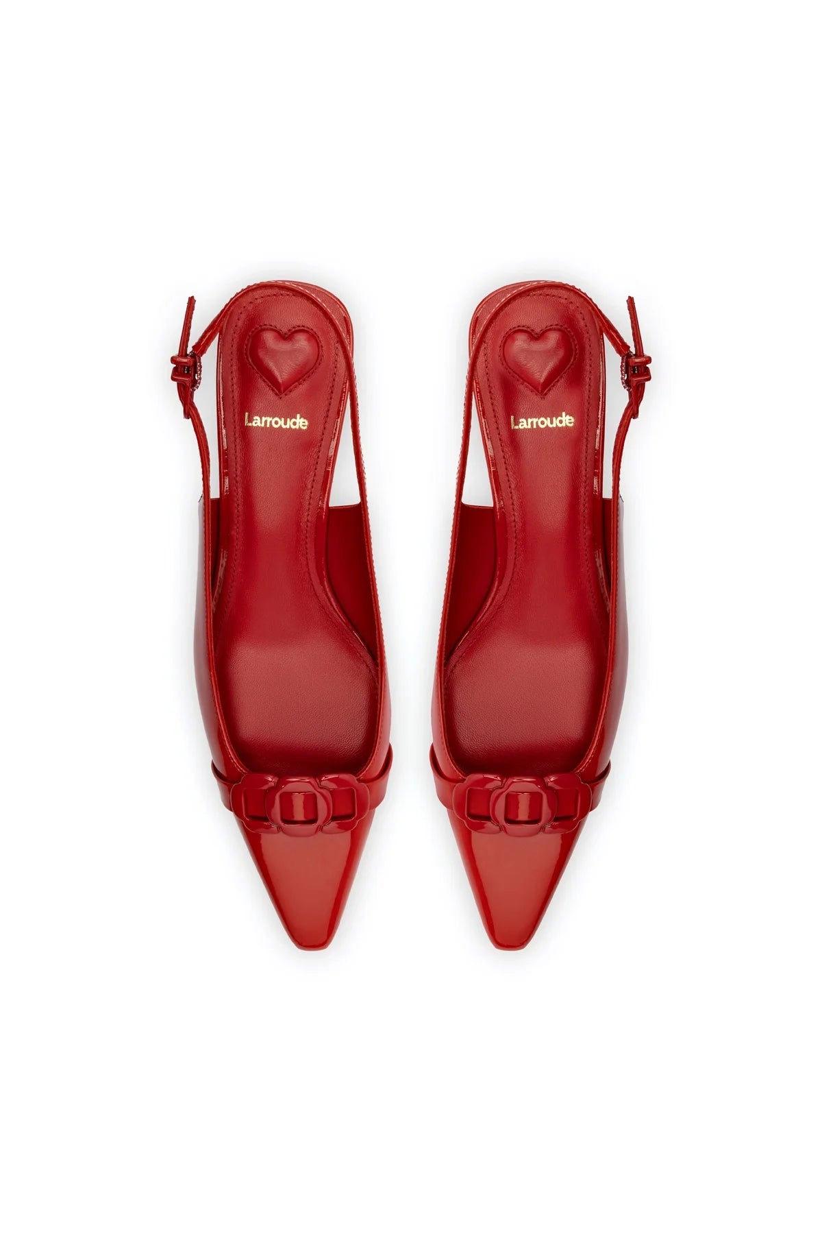 Larroude Franca Pump In Scarlet Patent Leather