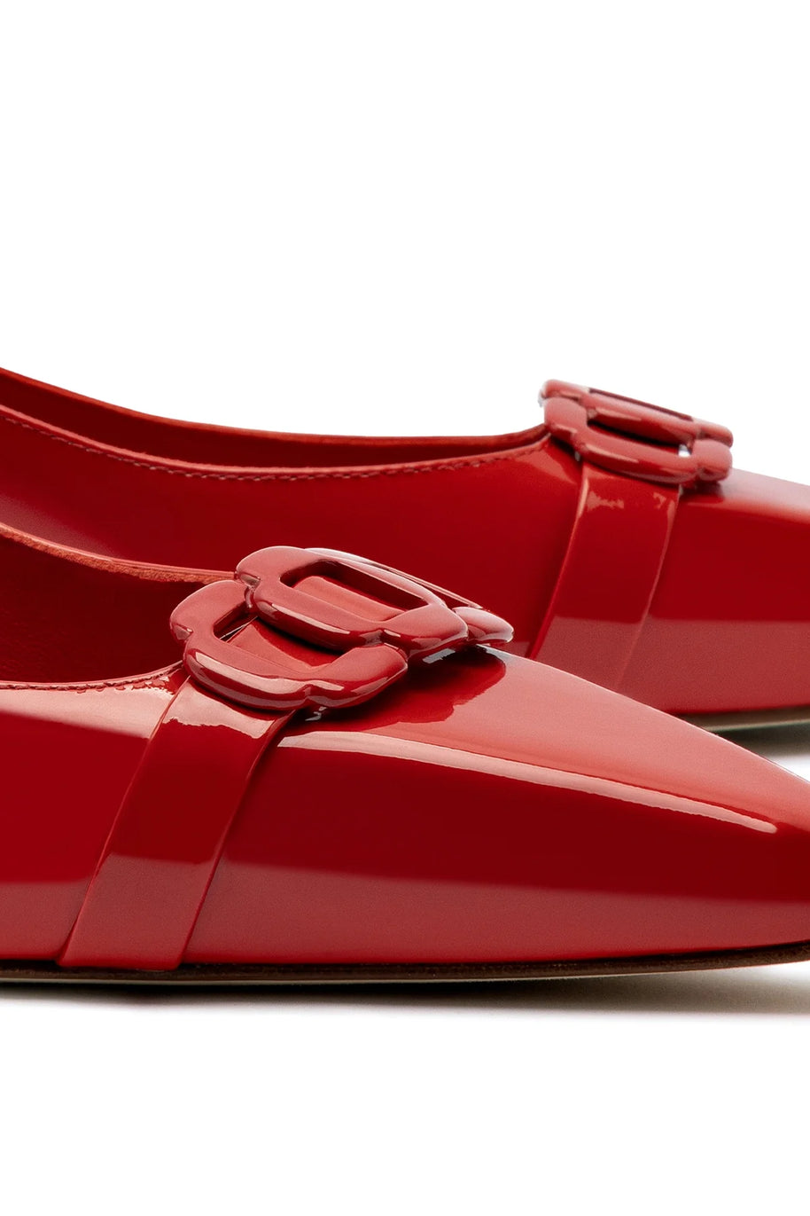 Larroude Franca Pump In Scarlet Patent Leather