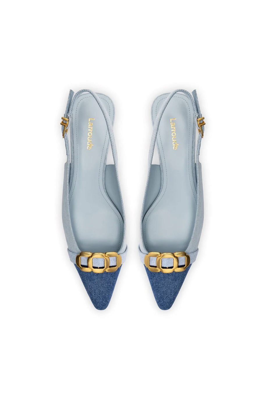 Larroude Franca Pump In Blue Denim