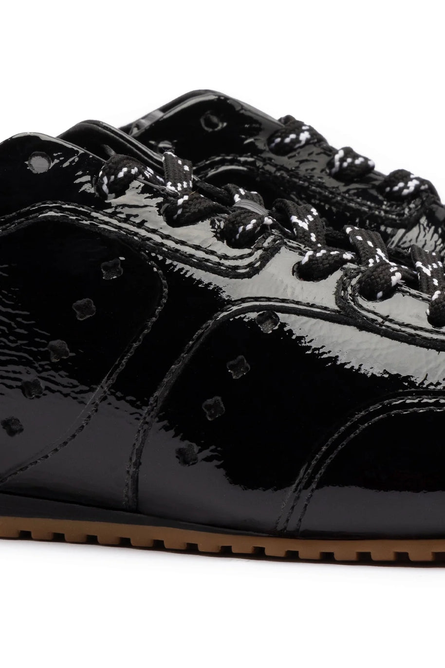 Larroude Stella Sneaker In Black Patent Leather