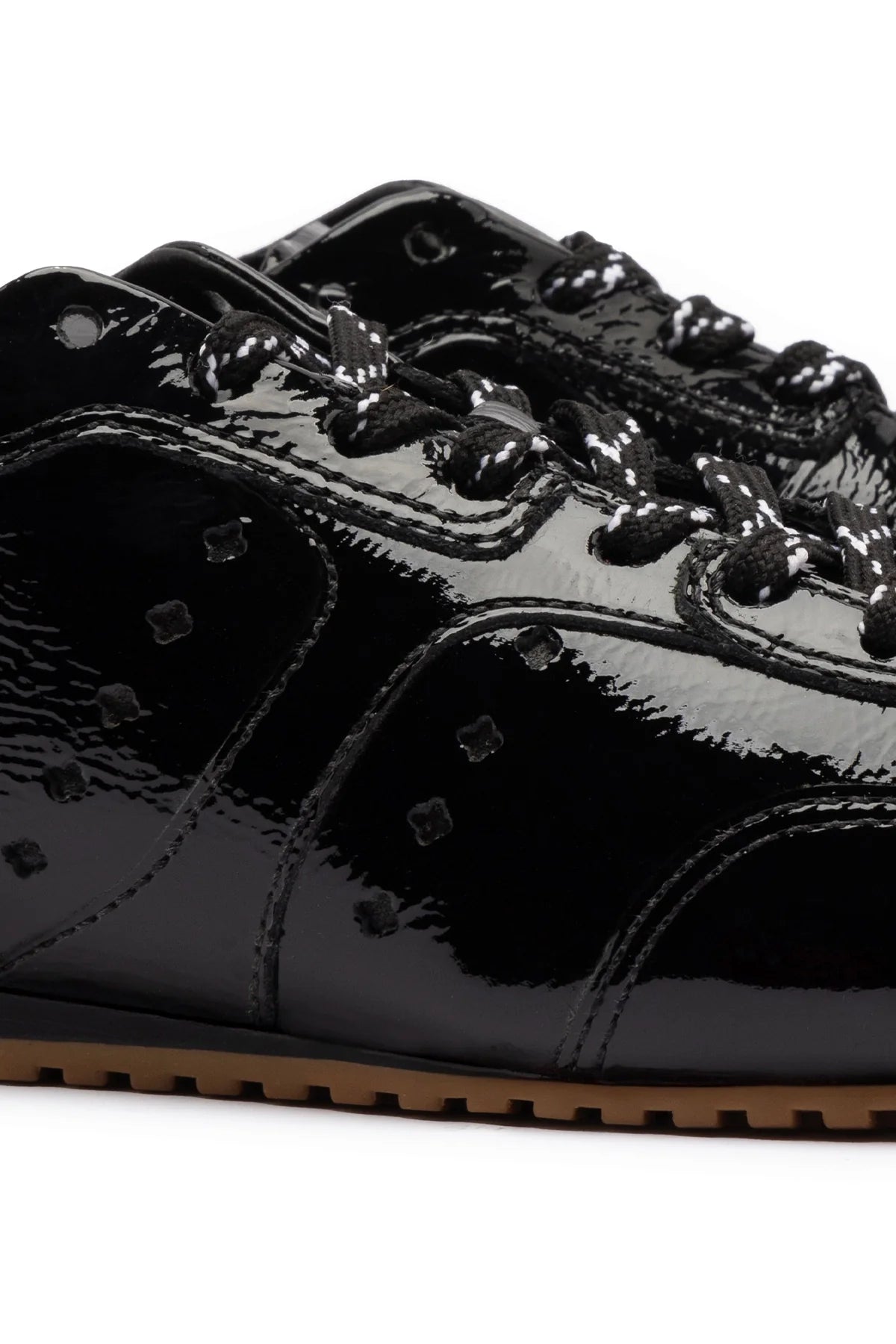 Larroude Stella Sneaker In Black Patent Leather