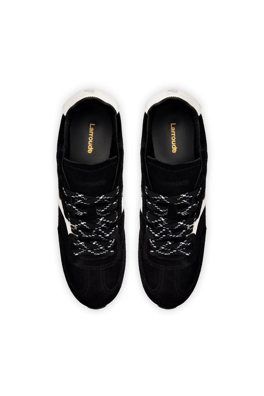 Larroude Stella Sneaker In Black Suede