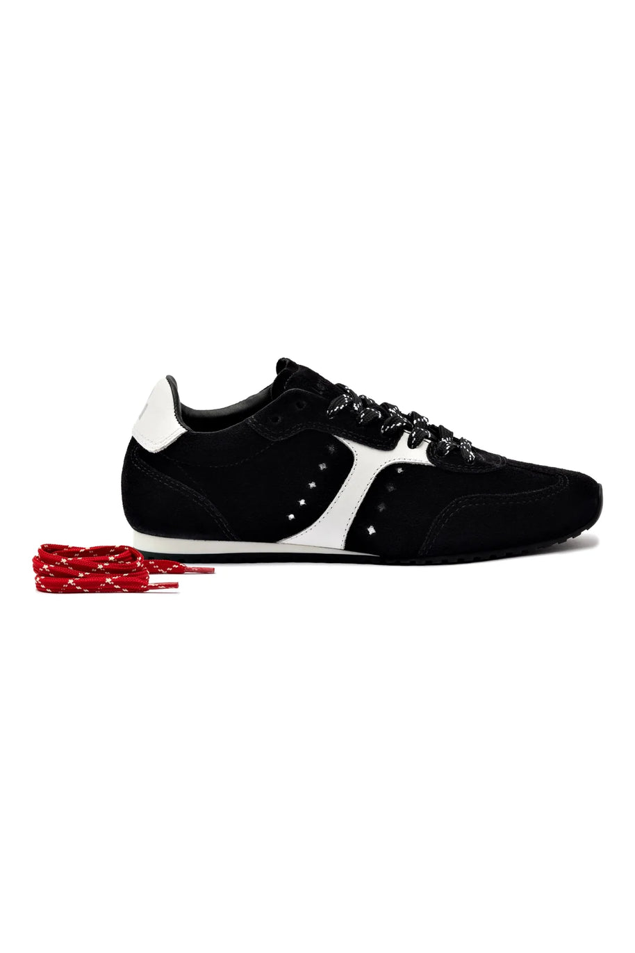 Larroude Stella Sneaker In Black Suede