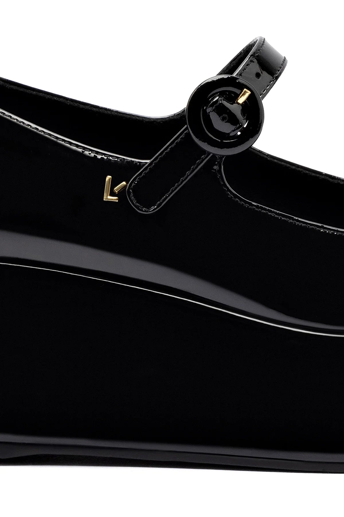 Larroude Blair Flatform In Black Patent Leather