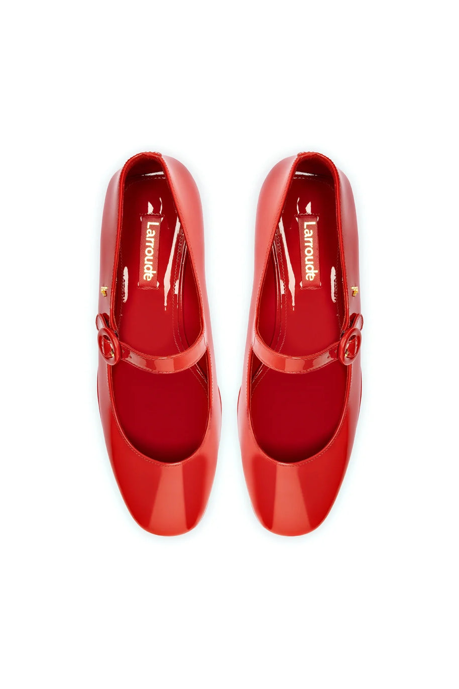 Larroude Blair Flatform In Scarlet Patent Leather