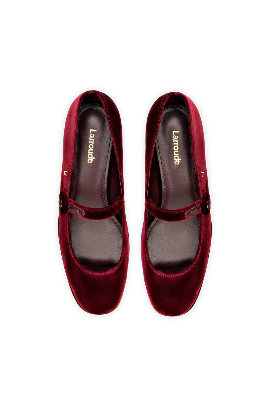 Larroude Blair Flatform In Wine Velvet