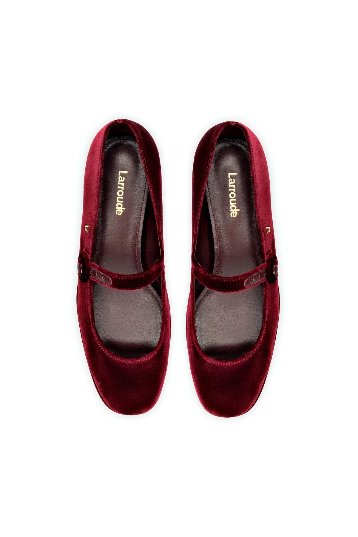 Larroude Blair Flatform In Wine Velvet