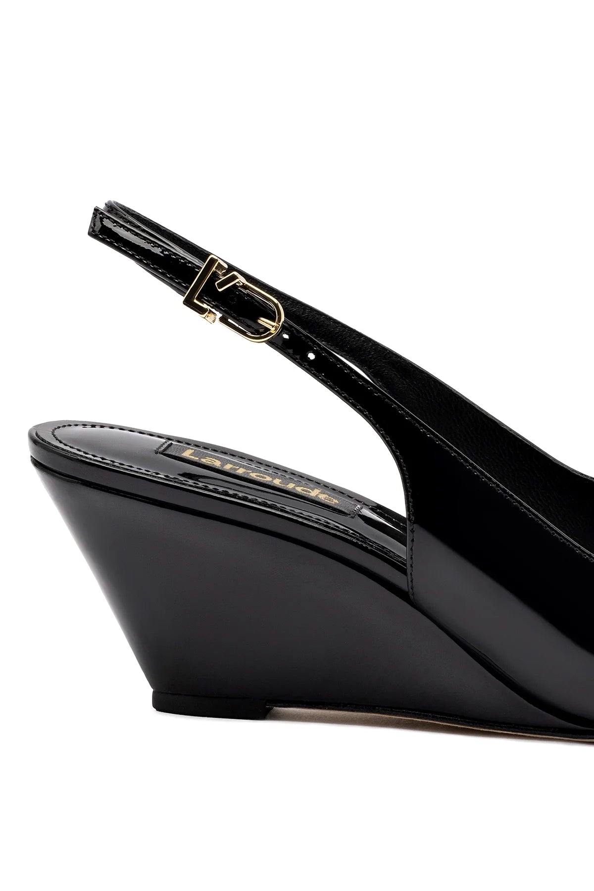 Larroude Loulou Pump In Black Patent Leather