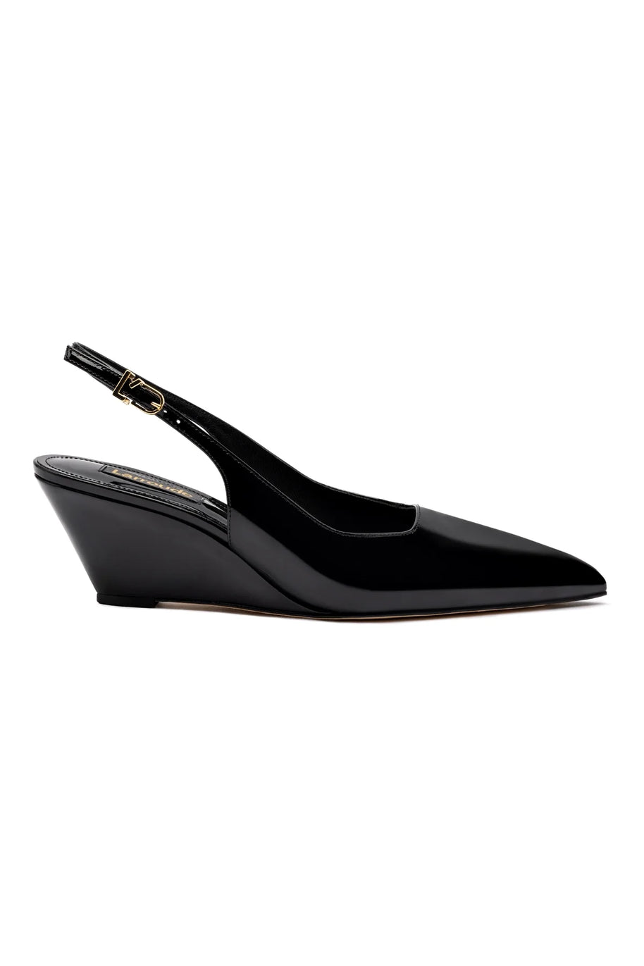 Larroude Loulou Pump In Black Patent Leather
