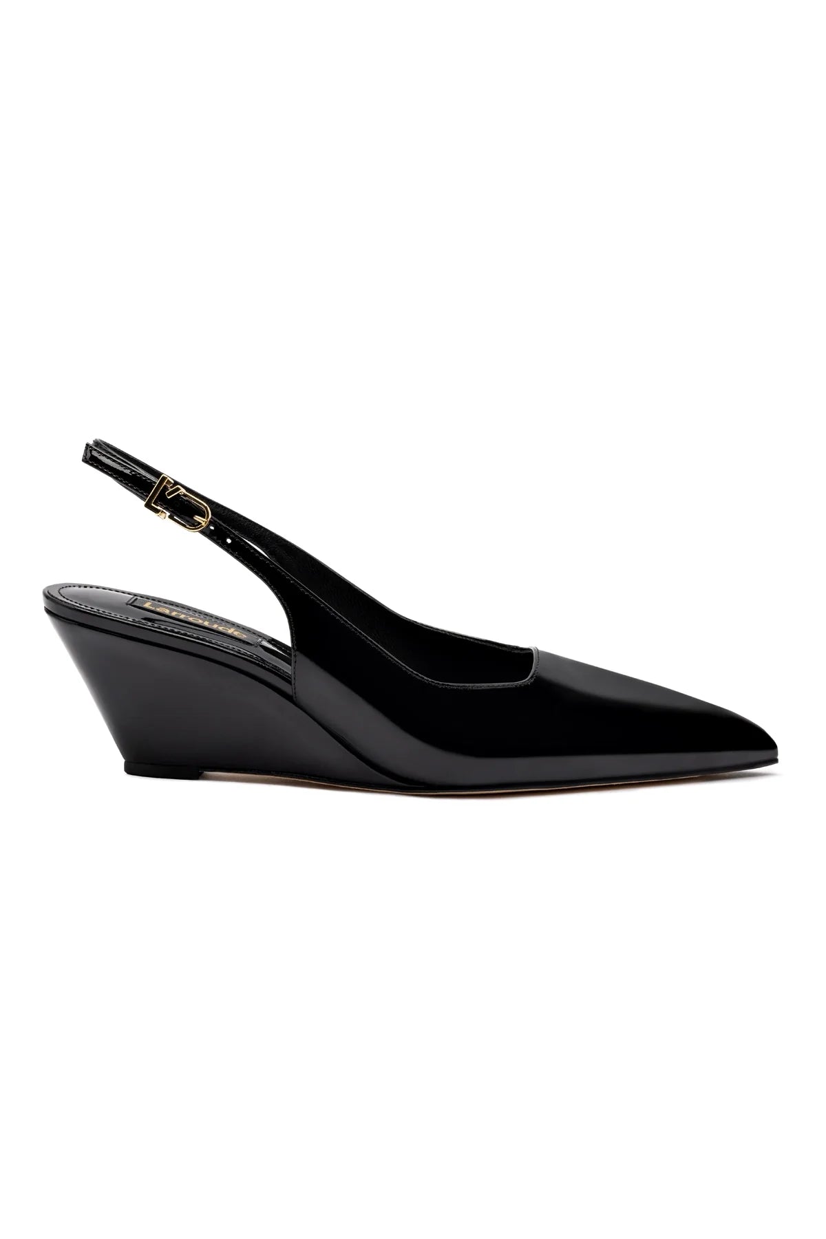 Larroude Loulou Pump In Black Patent Leather