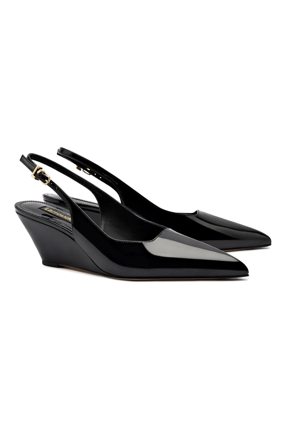 Larroude Loulou Pump In Black Patent Leather