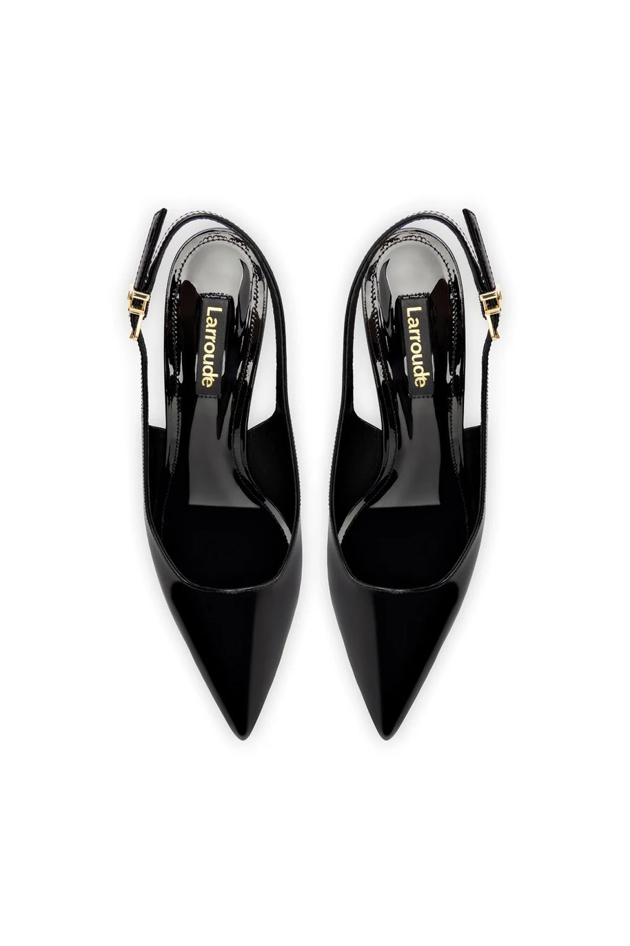 Larroude Loulou Pump In Black Patent Leather