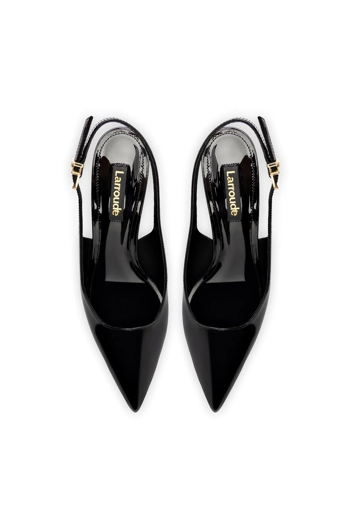 Larroude Loulou Pump In Black Patent Leather