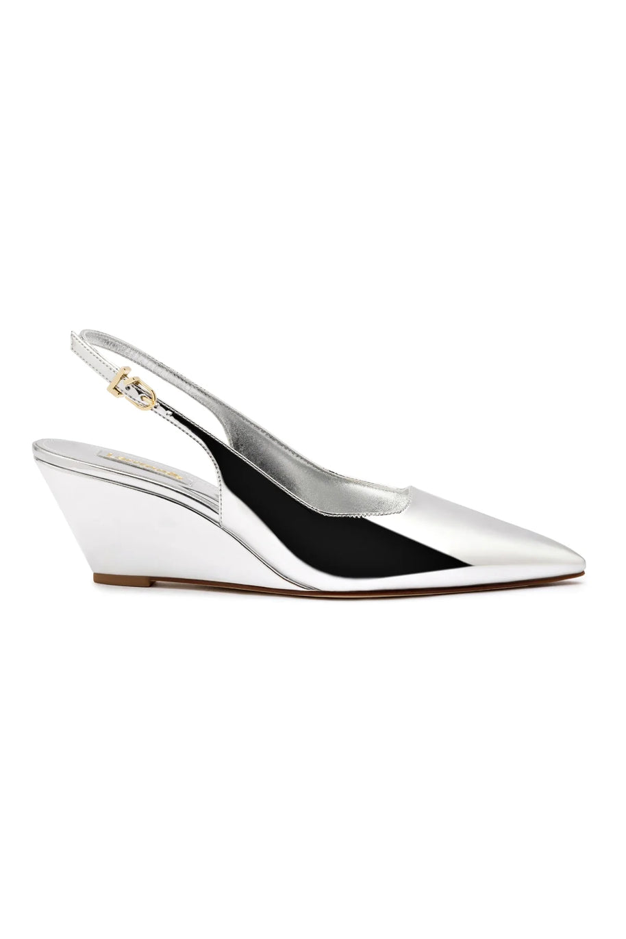 Larroude Loulou Pump In Silver Specchio