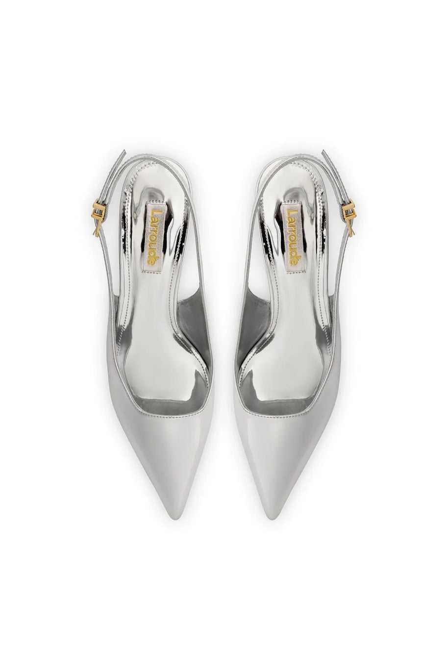 Larroude Loulou Pump In Silver Specchio