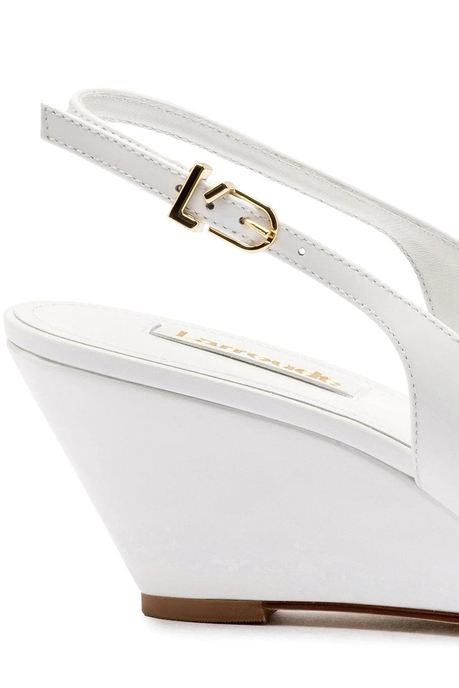 Larroude Loulou Pump In White Patent Leather