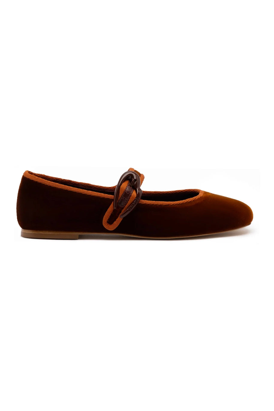 Larroude Verona Ballet Flat In Cuoio Velvet