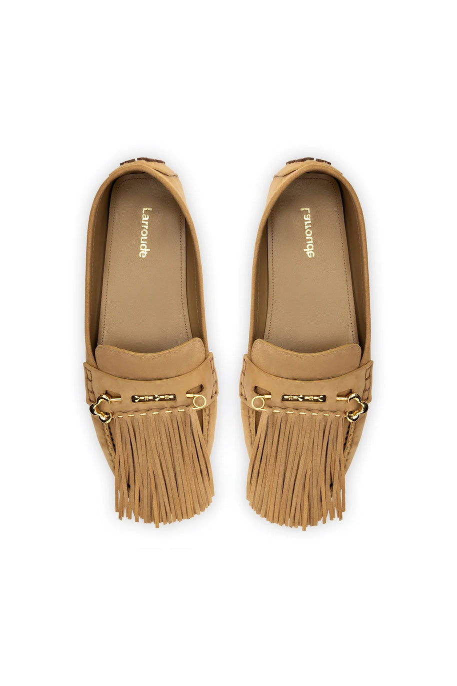 Larroude Joy Mocassin In Peanut Suede