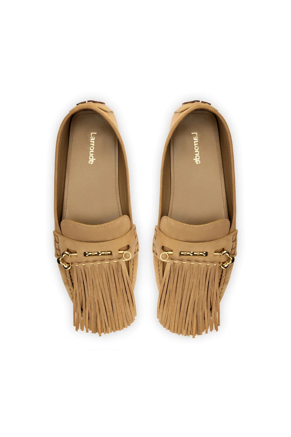 Larroude Joy Mocassin In Peanut Suede