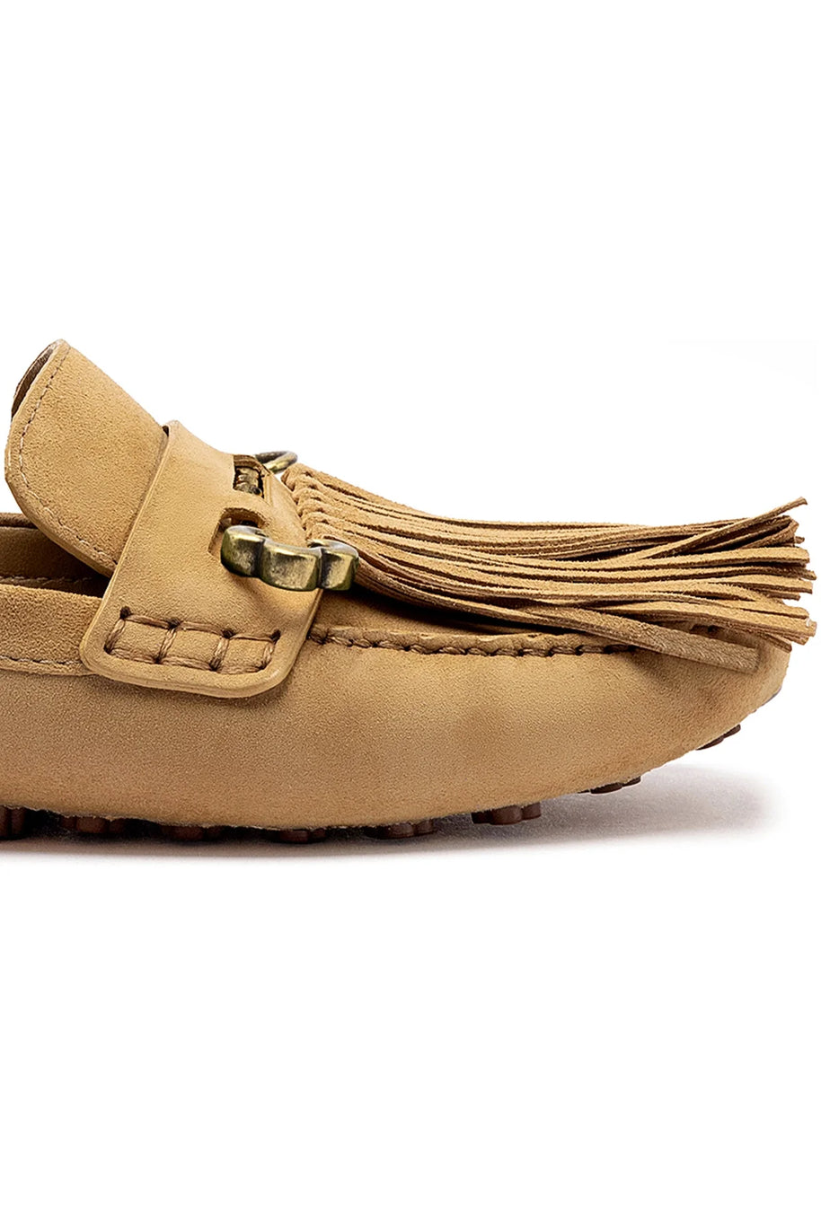 Larroude Joy Mocassin In Peanut Suede