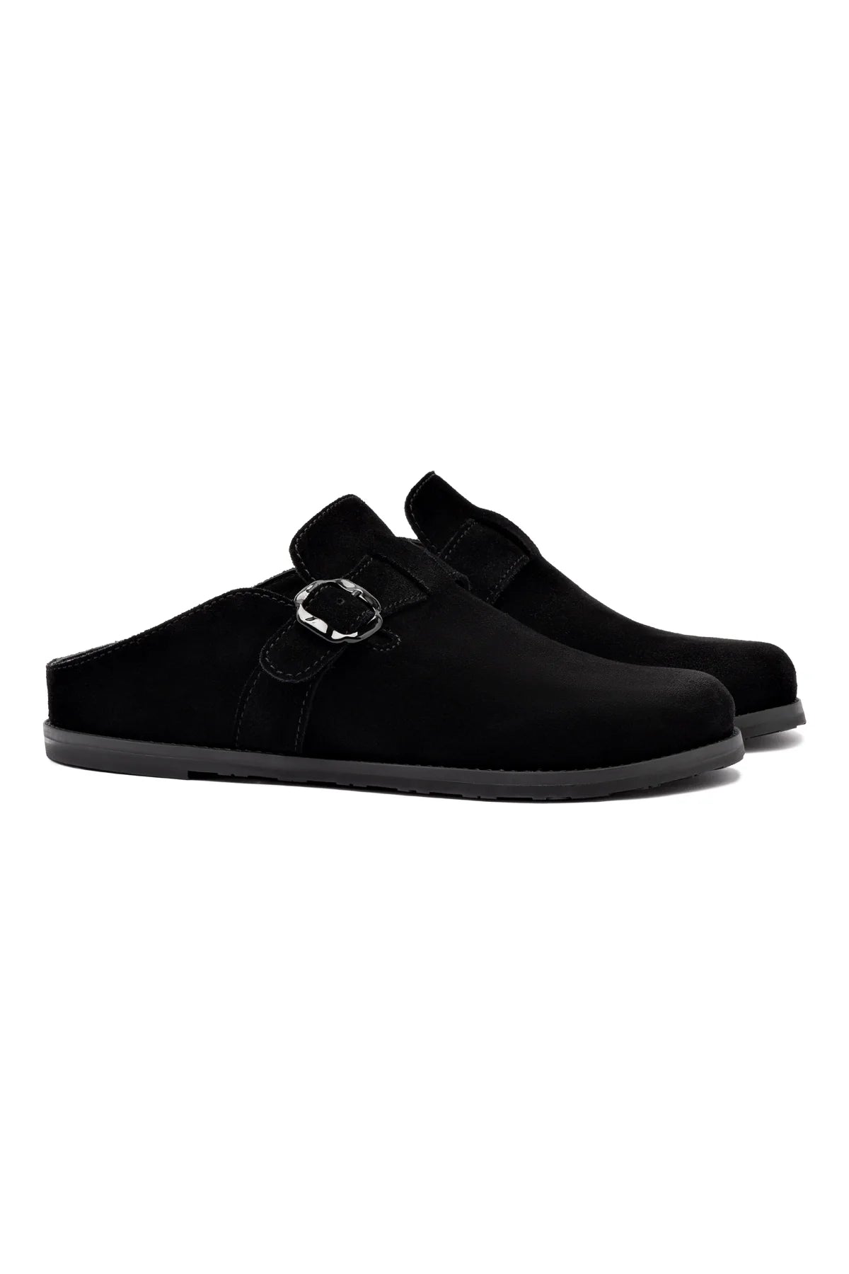 Larroude Milan Clog In Black Suede