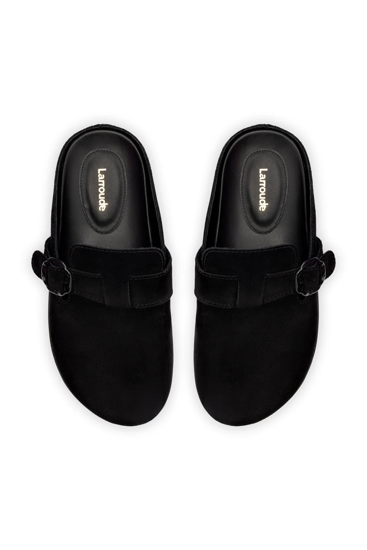 Larroude Milan Clog In Black Suede