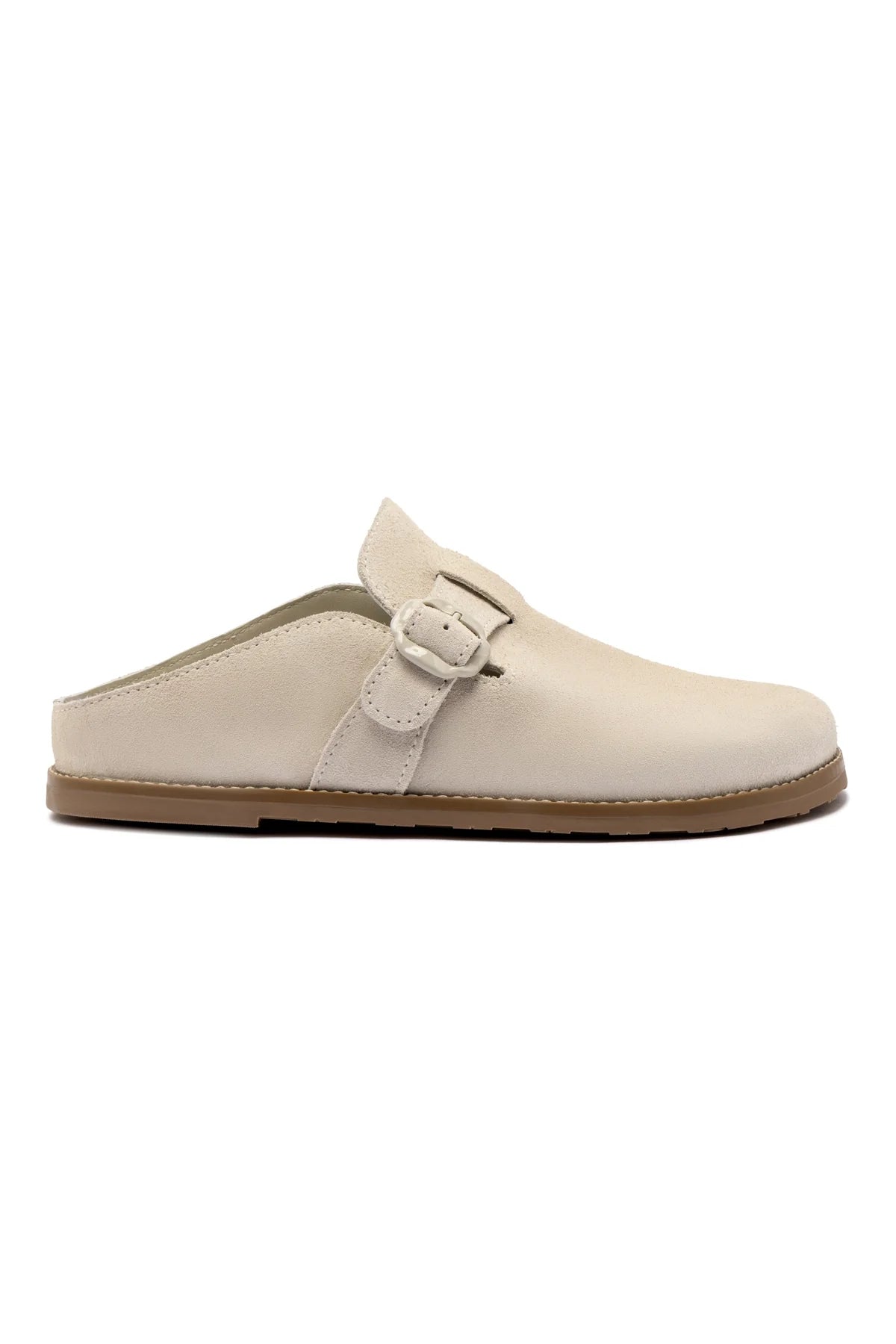Larroude Milan Clog In Mushroom Grey Suede