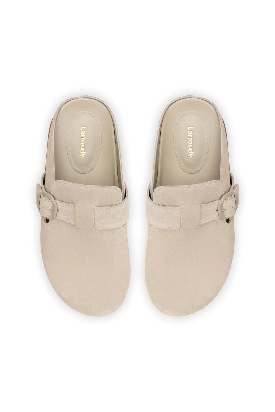 Larroude Milan Clog In Mushroom Grey Suede