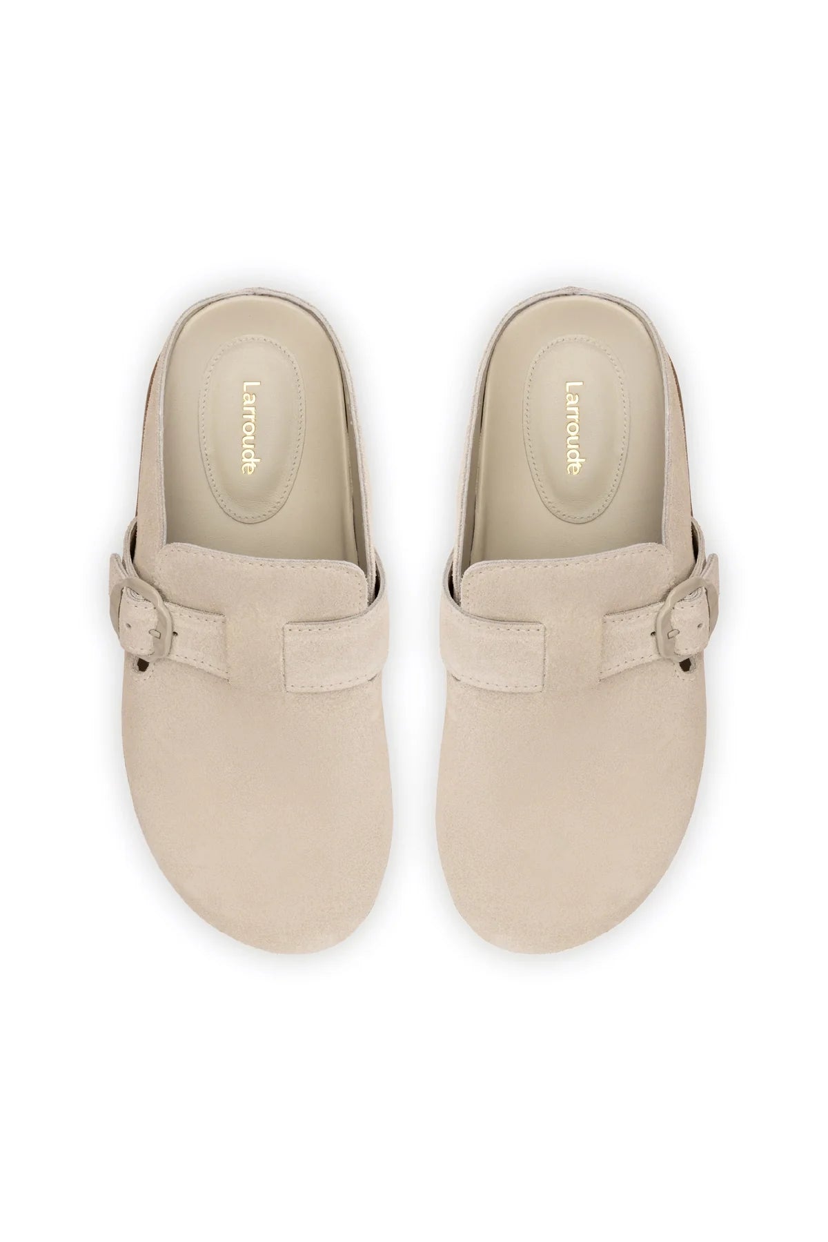 Larroude Milan Clog In Mushroom Grey Suede
