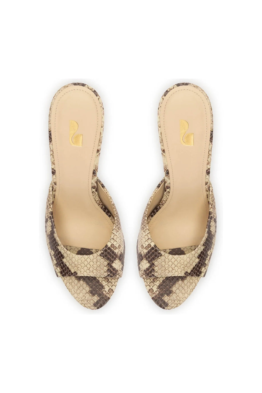 Larroude Jasmine Hi Mule In Snake Printed Neutral