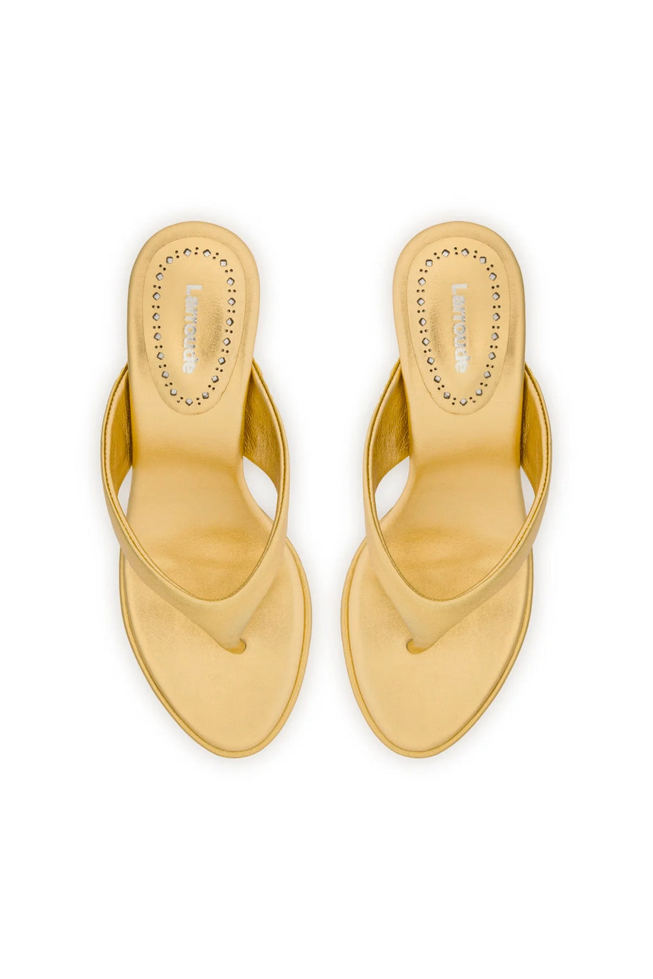 Larroude Gaia Sandal In Gold Metallic Leather