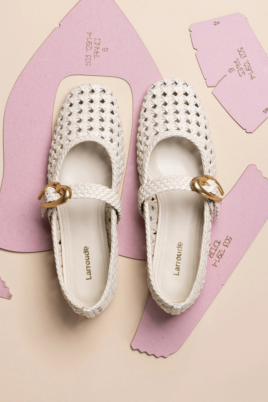 Larroude Verona New Macrame In Ivory Leather