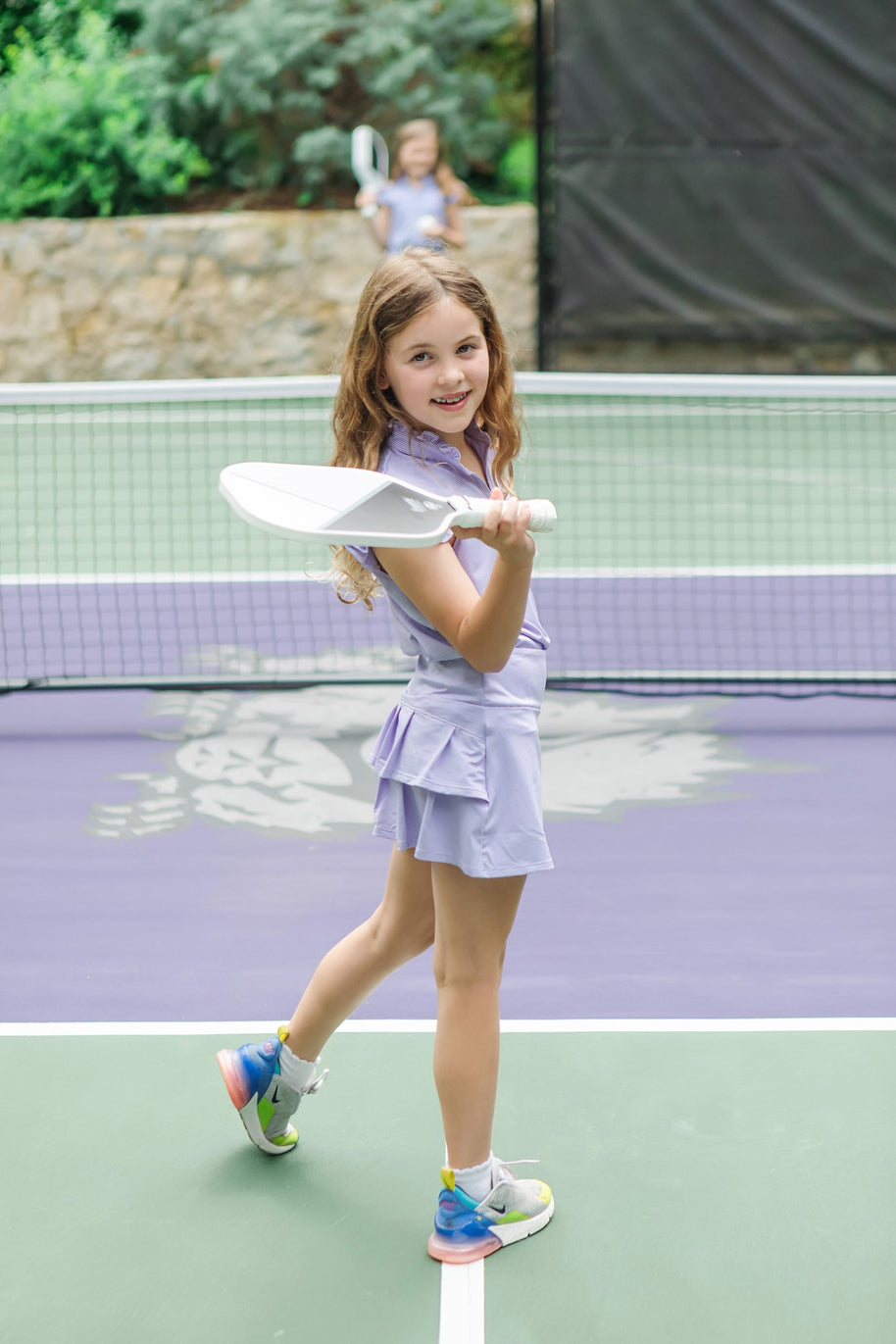 Margot Girls' Performance Skirt by LH Sport - Orange Stripes