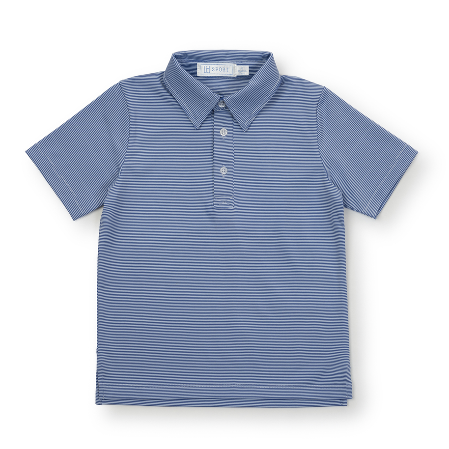 Will Boys' Performance Polo by LH Sport - Blue Stripes