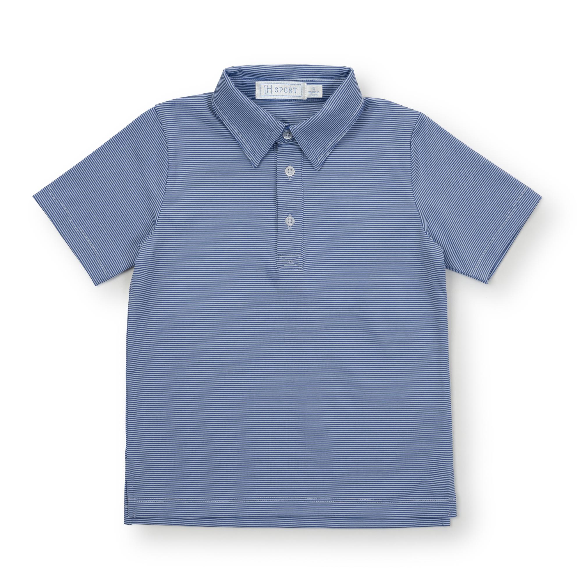 Will Boys' Performance Polo by LH Sport - Blue Stripes